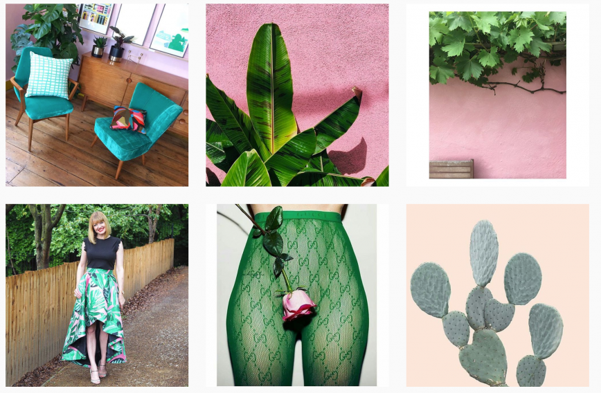 green on pink
