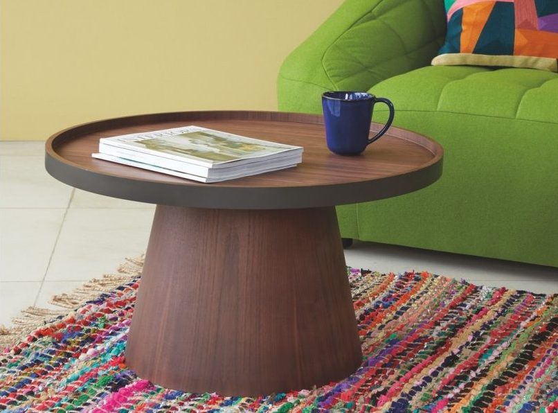 How To Transform Your Living Space With The Dark Wood Trend - BRODI Walnut Coffee Table With Removable Tray Top - Habitat