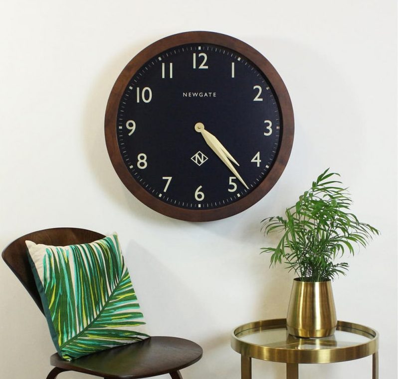 How To Transform Your Living Space With The Dark Wood Trend - Image From John Lewis - Newgate Billingsgate Oversized Wood Wall Clock