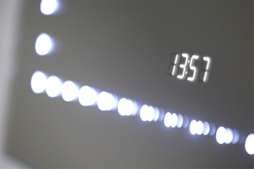 Modern Transformations In Bathroom Mirrors - Digital Clock Mirror - From illuminated-mirrors