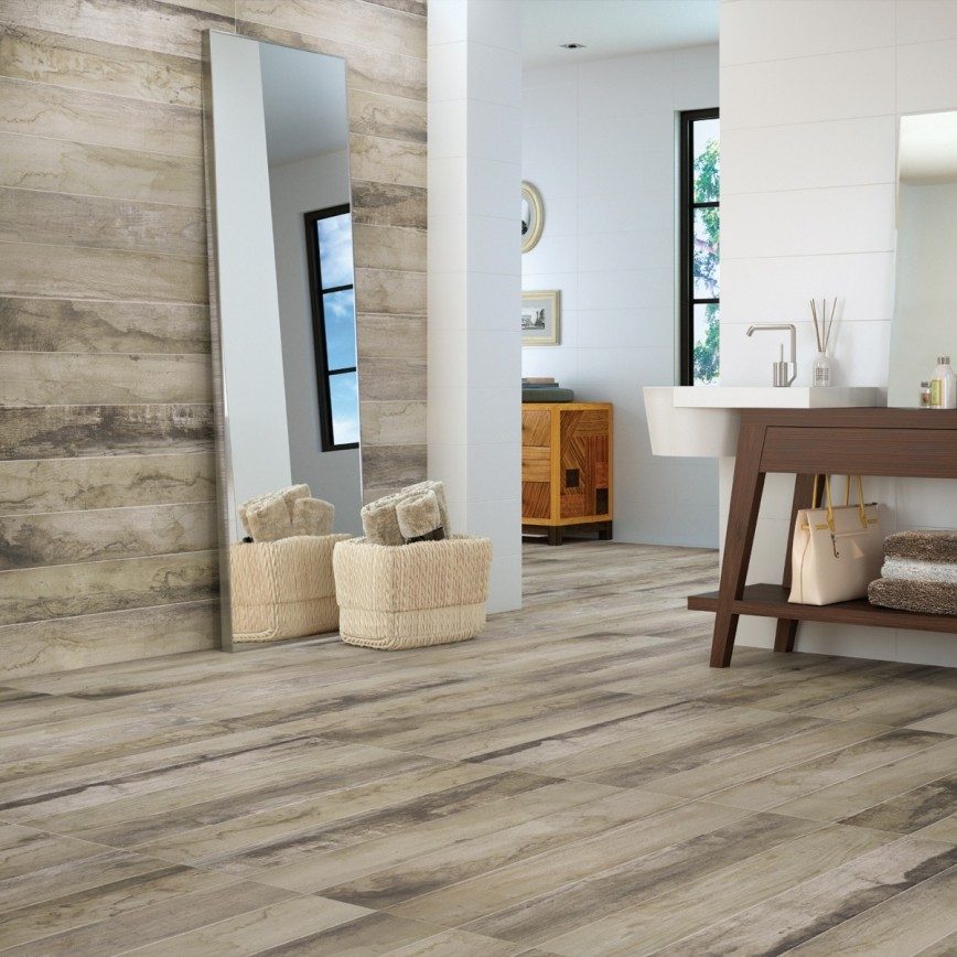 Five Benefits Of Wood Effect Tiles (And How To Style Them) - Saloon Natural Porcelain Floor & Wall Tiles - Image Via CrownTiles.co.uk