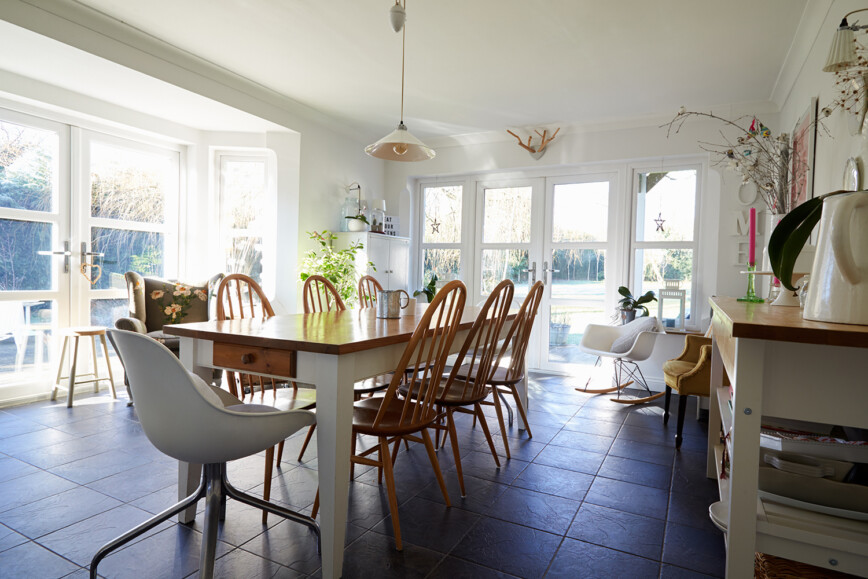 Dining Room In Contemporary Family Home