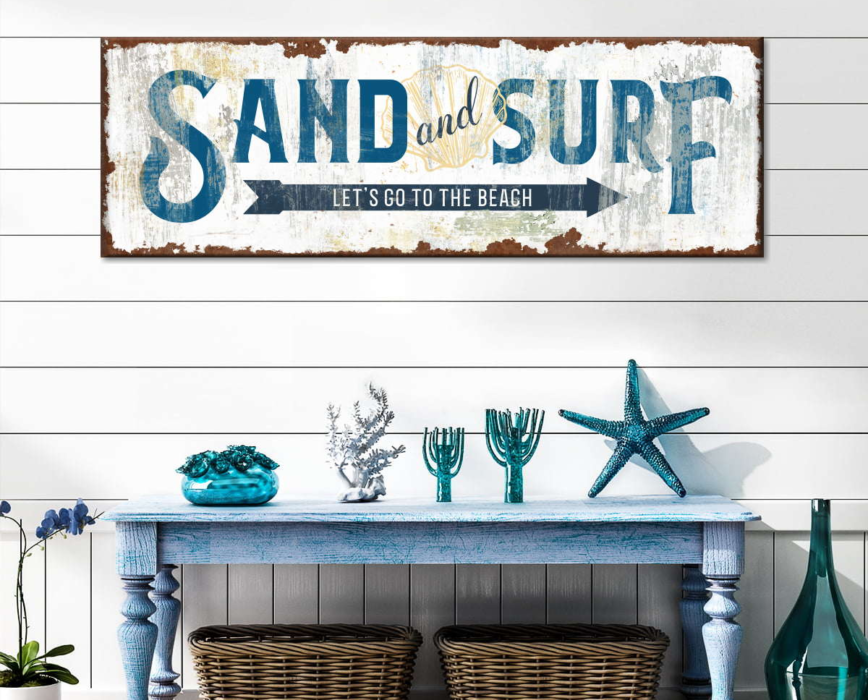 Sand And Surf Sign Canvas Wall Art From Elephant Stock