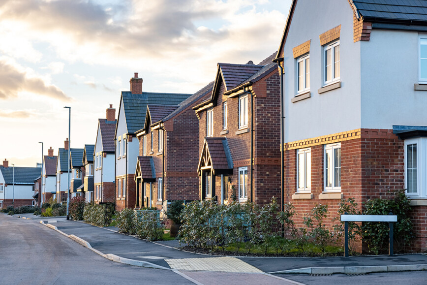 Row of new build houses